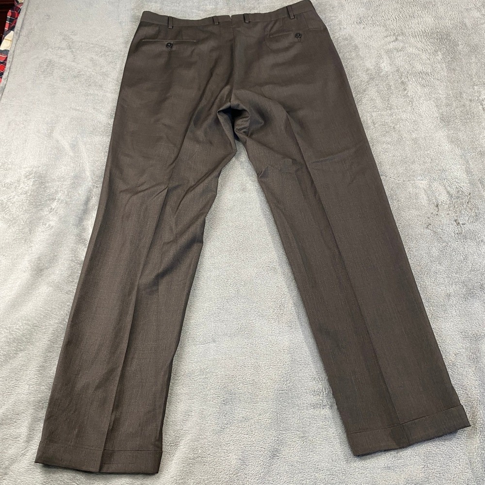 Ermenegildo Zegna Dress Pants Mens 38 Brown 100%‎ Wool 75LB02 Flat Front Luxury - Picture 2 of 14